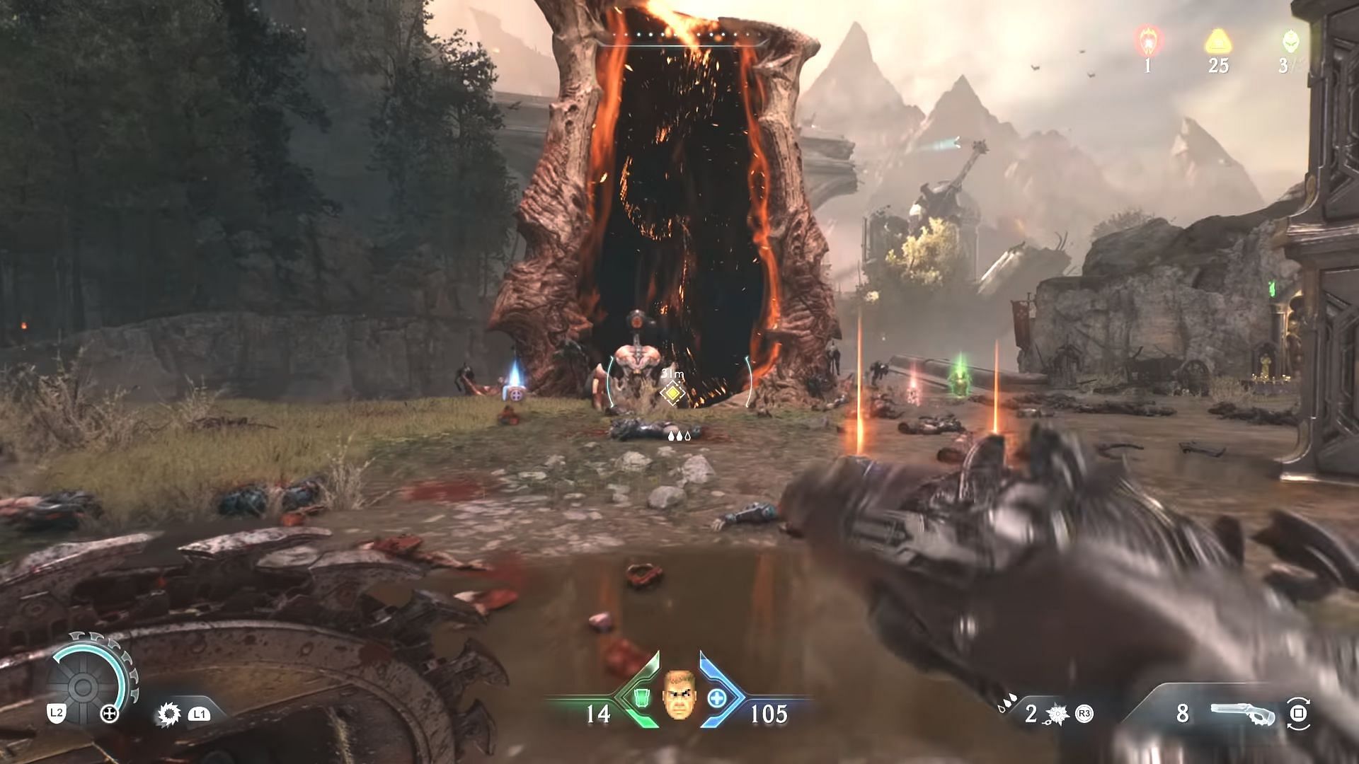 The Gore Portals in Doom The Dark Ages 'Siege - Part 1' (Image via Sportskeeda Gaming || Bethesda Softworks)